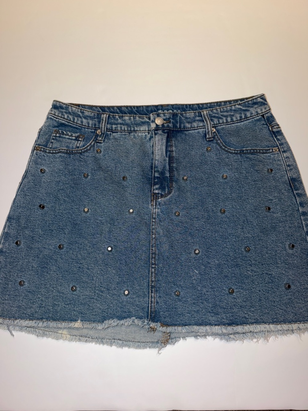 wild fable Blue Studded Denim Mini Skirt